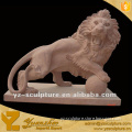 outdoor decoration life size pink marble lion statue with ball